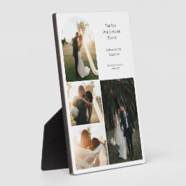 エレガントな4枚のフォトコラージュ 結婚記念日のカップル フォトプラーク