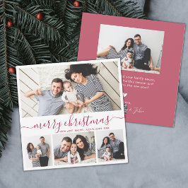 エレガントな4枚の写真の組み合わせ 赤と白のクリスマス シーズンカード