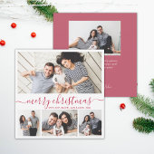 エレガントな4枚の写真の組み合わせ 赤と白のクリスマス シーズンカード