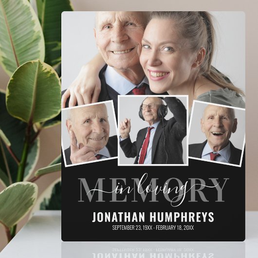 エレガントな4枚の写真追悼記念品 フォトプラーク