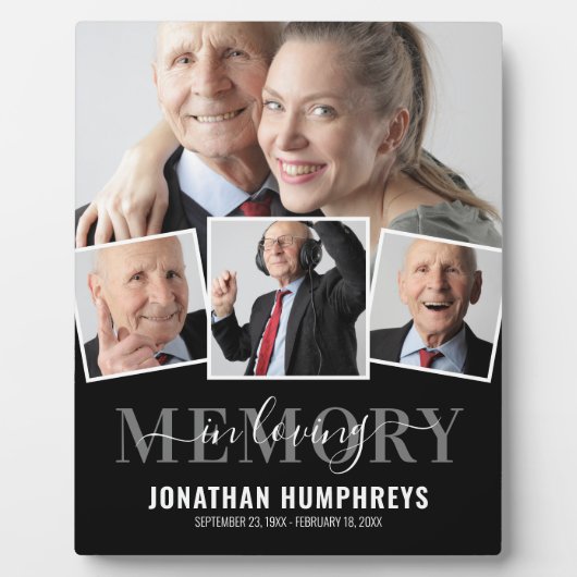 エレガントな4枚の写真追悼記念碑 フォトプラーク (正面)