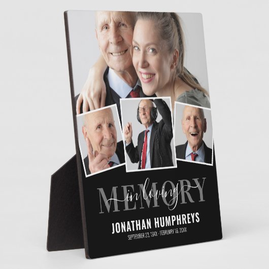 エレガントな4枚の写真追悼記念碑 フォトプラーク (側面)