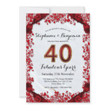 エレガントな40周年ルビー結婚記念日 シックなフレーム