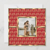 エレガントな40周年ルビー記念日招待状 招待状 (正面)