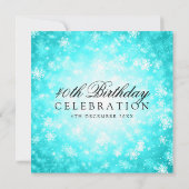 エレガントな40歳の誕生日ターコイズウィンターワンダーランド 招待状 (裏面)