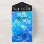 エレガントな41周年ブルートパーズ結婚記念日 オールインワン招待状 (外側)