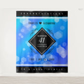 エレガントな41周年ブルートパーズ結婚記念日 タペストリー (正面)