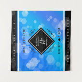 エレガントな41周年ブルートパーズ結婚記念日 タペストリー (正面(横))