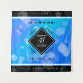 エレガントな41周年ブルートパーズ結婚記念日 タペストリー (正面)