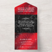 エレガントな42周年ジャスパー結婚記念日 オールインワン招待状 (内側)