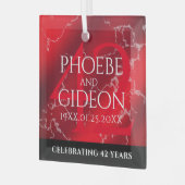 エレガントな42周年ジャスパー結婚記念日 ガラスオーナメント (正面左)