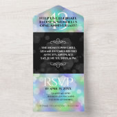 エレガントな43周年オパール結婚記念日お祝い オールインワン招待状 (内側)