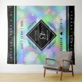 エレガントな43周年オパール結婚記念日お祝い タペストリー (インサイチュ(横))