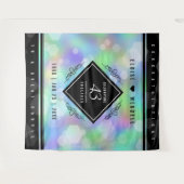 エレガントな43周年オパール結婚記念日お祝い タペストリー (正面(横))