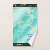 エレガントな44周年ターコイズ色の結婚記念日 バスタオルセット (ハンドタオル)