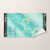 エレガントな44周年ターコイズ色の結婚記念日 バスタオルセット (ハンドタオル)