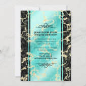 エレガントな44周年ターコイズ色の結婚記念日 招待状 (裏面)