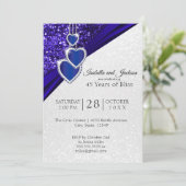 エレガントな45周年または65周年サファイアグリッターアニバーサリー 招待状 (スタンド正面)