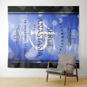 エレガントな45周年サファイア結婚記念日 タペストリー (インサイチュ(横))