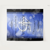 エレガントな45周年サファイア結婚記念日 タペストリー (正面(横))