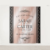 エレガントな46周年パールウェディングアニバーサリーセレブレーション タペストリー (正面)