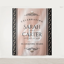 エレガントな46周年パール結婚記念日お祝い タペストリー