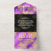 エレガントな47周年アメシスト結婚記念日 オールインワン招待状 (内側)