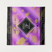 エレガントな47周年アメシスト結婚記念日 タペストリー (正面(横))