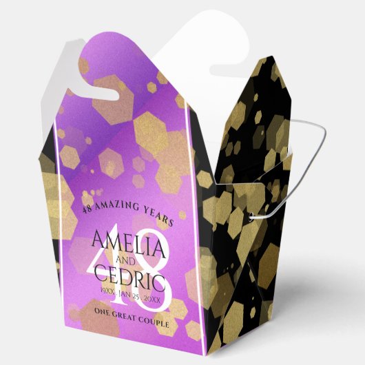 エレガントな48周年アメシスト結婚記念日 フェイバーボックス (オープン)