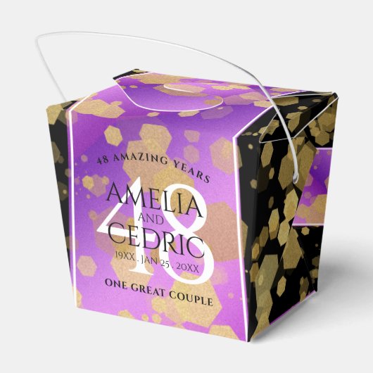エレガントな48周年アメシスト結婚記念日 フェイバーボックス (裏面サイド)