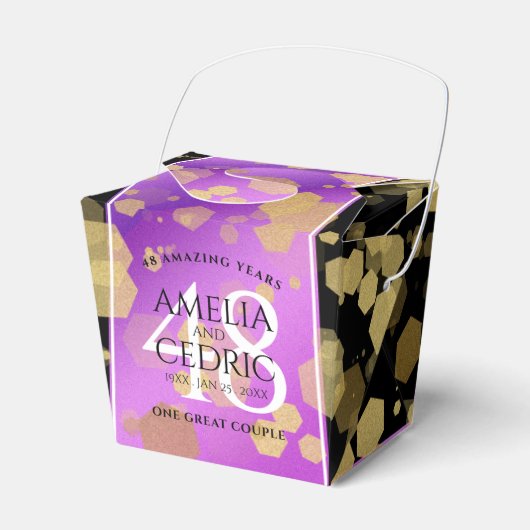 エレガントな48周年アメシスト結婚記念日 フェイバーボックス (正面サイド)
