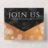 エレガントな49周年銅婚式の記念品 オールインワン招待状 (裏面)