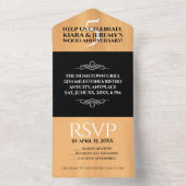 エレガントな5周年 ウッド ウェディング アニバーサリー セレブレーション オールインワン招待状 (内側)