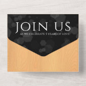 エレガントな5周年 ウッド ウェディング アニバーサリー セレブレーション オールインワン招待状 (裏面)