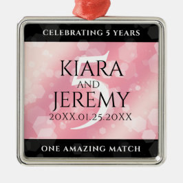 エレガントな5周年 ローズクォーツ 結婚記念日 メタルオーナメント