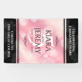 エレガントな5周年 ローズクォーツ 結婚記念日 横断幕 (横)