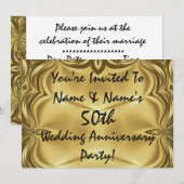 エレガントな50周年パーティー招待状 招待状 (正面/裏面)