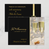 エレガントな50周年パーティー招待状 招待状 (正面/裏面)