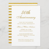 エレガントな50周年結婚式招待状 招待状 (正面/裏面)