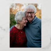 エレガントな50周年結婚記念パーティー 箔招待状 (裏面)