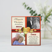 エレガントな50周年結婚記念日の写真招待状 招待状 (スタンド正面)
