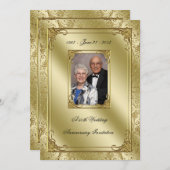 エレガントな50周年結婚記念日の写真招待状 招待状 (正面/裏面)