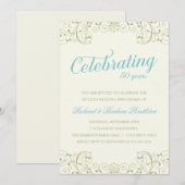 エレガントな50周年結婚記念日の招待状 招待状 (正面/裏面)