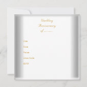 エレガントな50周年結婚記念日ホワイトゴールド2 招待状 (裏面)