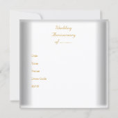 エレガントな50周年結婚記念日ホワイトゴールド 招待状 (裏面)