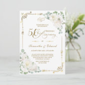 エレガントな50周年結婚記念日招待状 招待状 (スタンド正面)