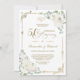 エレガントな50周年結婚記念日招待状 招待状