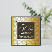 エレガントな50周年結婚記念日招待状 招待状 (スタンド正面)