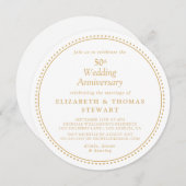 エレガントな50周年結婚記念日 招待状 (正面/裏面)