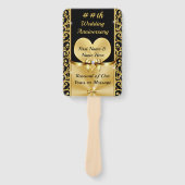 エレガントな50周年記念結婚式プログラム ハンドファン (正面)